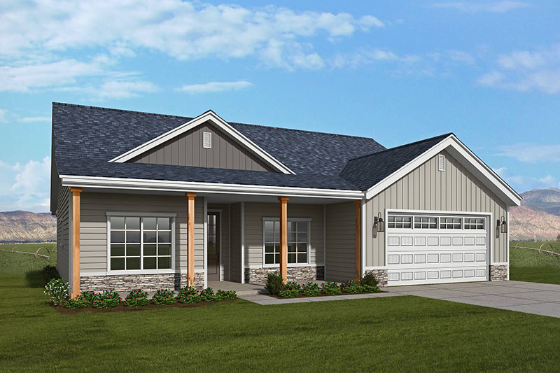 Artist rendering of the Gentry floorplan in Settler's Square