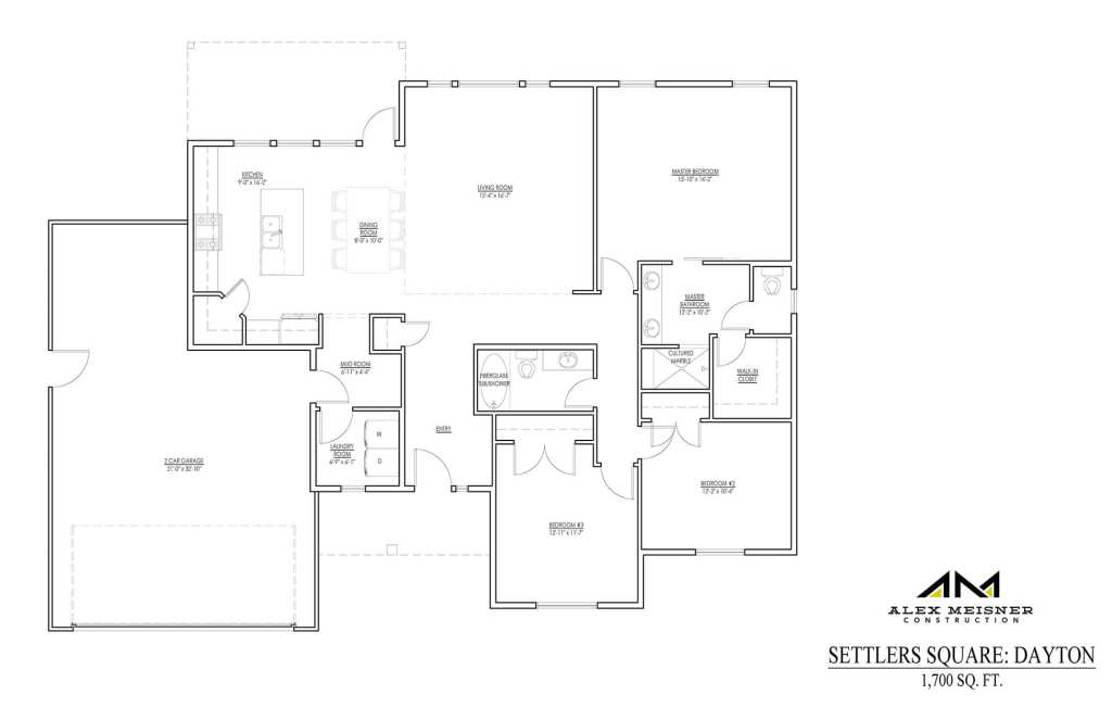 Floor Plan for Dayton layout by Alex Meisner Construction
