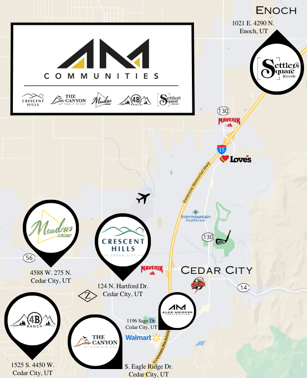 Local map showing locations of the Alex Meisner Communities