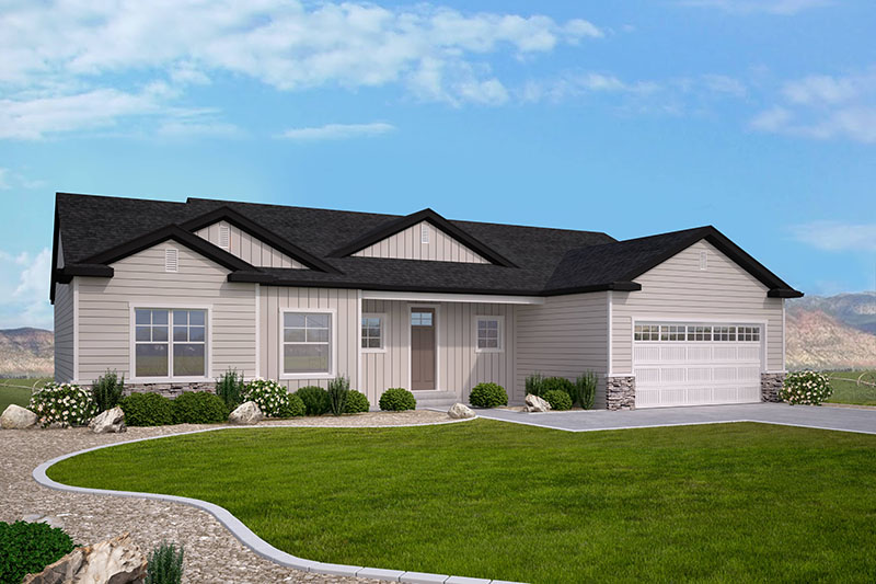 Exterior Wasatch floorplan in Settler's Squre subdivision